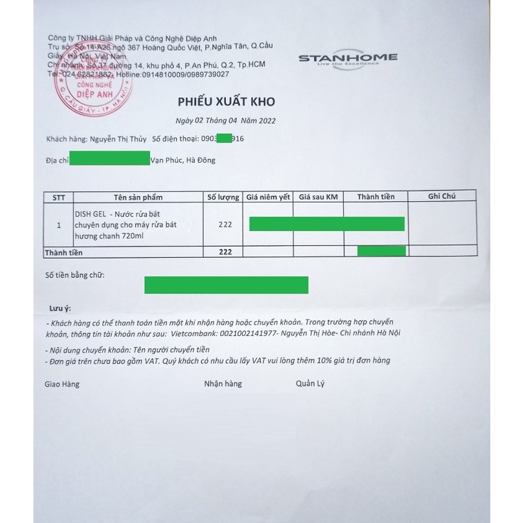 Gel rửa bát cho máy Stanhome - Dòng cao cấp All in one