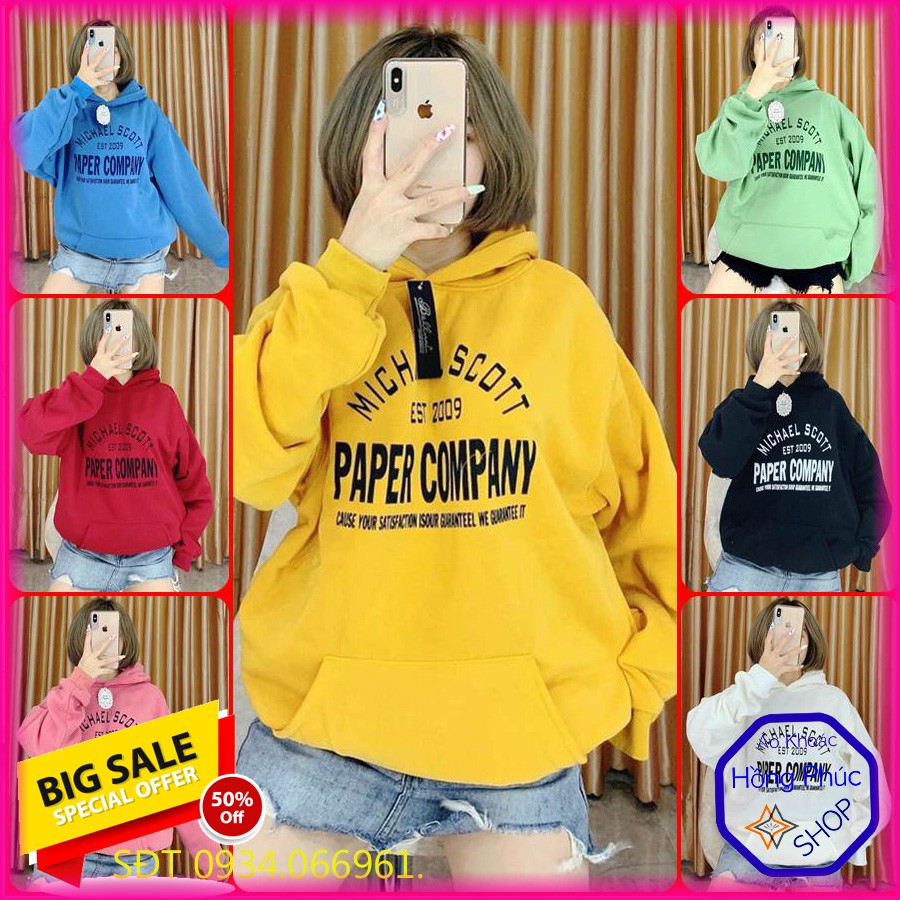 [Giá Sale] ÁO HOODIE - ÁO KHOÁC NỈ NGOẠI Paper Company (HD2050 - 7 Màu)