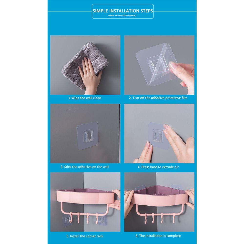 Giá Đỡ Dầu Gội Gắn Góc Tường Không Cần Khoan Tiện Dụng