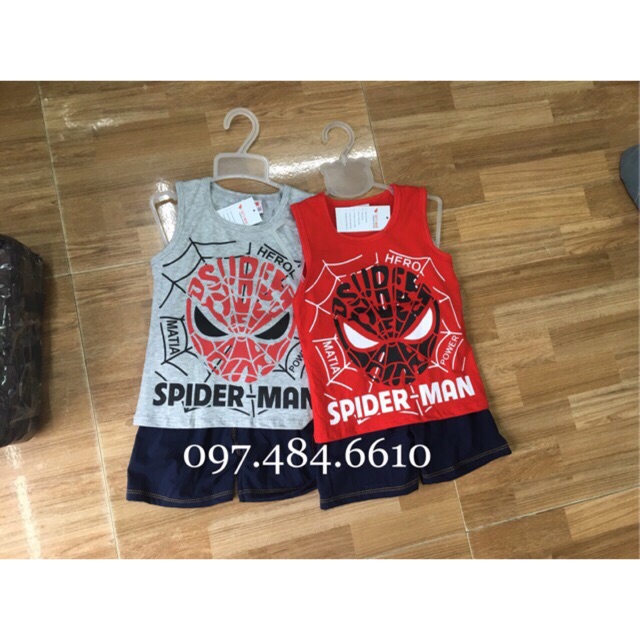 Bộ Spider Man cho bé trai 100%cotton