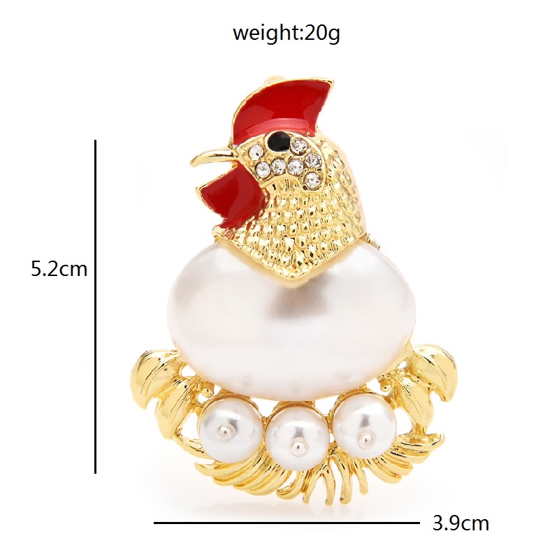 Ghim CàI ÁO HìNh Chú Gà Đẻ TrứNg ĐíNh Kim Cương Giả Dễ Thương Cho Nữ