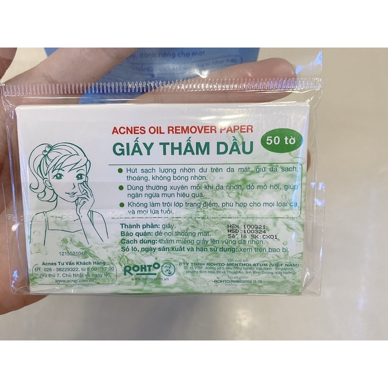 Giấy thấm dầu Acnes Oil Remover Paper 100 tờ