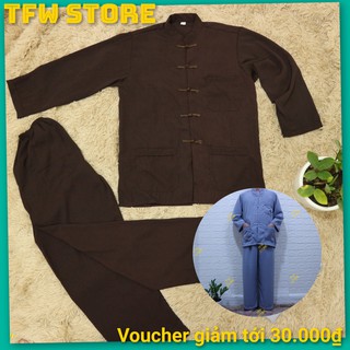 Bộ phật tử Nam Trung niên vải kate, bộ đi chùa cổ tàu, đồ lam mặc nhà cho ông, cho bố, người lớn tuổi