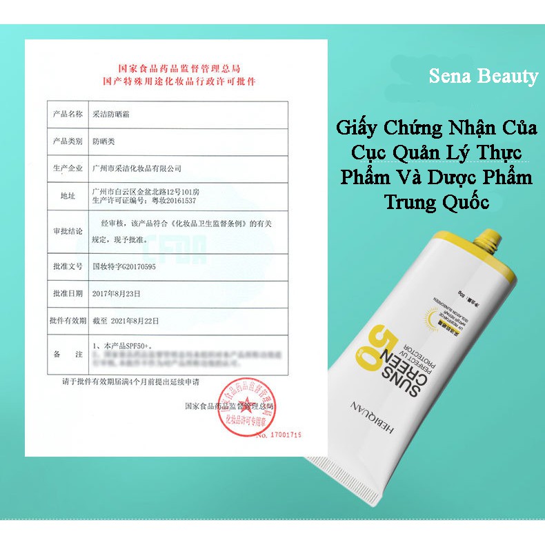 Kem chống nắng vật lý Hebiquan Sunscreen Perfect UV Protector SPF50 Sena Beauty