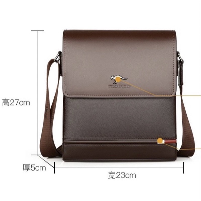Túi Đeo Chéo Nam Kangaroo Chất Da Bò Cao Cấp K19 27*23*5 cm