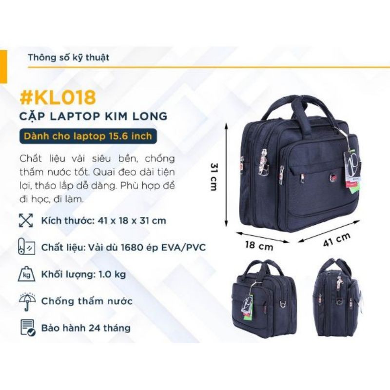 CẶP LAPTOP 15.6 INCH KIM LONG KL018 ,CẶP NAM CÔNG SỞ CỞ LỚN CÓ KHÓA MỞ RỘNG CAO CẤP CHỐNG NƯỚC | BigBuy360 - bigbuy360.vn