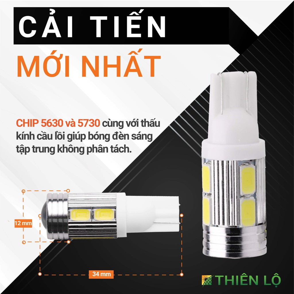 [CHIP THẾ HỆ MỚI] Đèn LED Xi Nhan T10 Demi 10 SMD 5730 Bi Cầu Của Thiên Lộ Cao Cấp Siêu Sáng Dành Cho Ô tô Xe máy