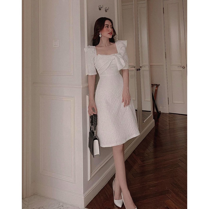 ĐẦM SUÔNG NHẸ TIỂU THƯ TAY BỒNG NƠ NGỰC QUÁ XUẤT SẮC ĐI TIỆC SIÊU SANG SIÊU XINH - QANU331