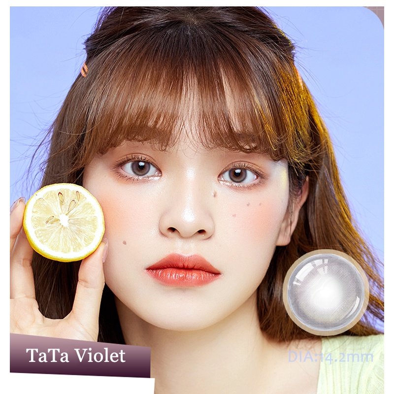 Kính áp tròng Hydrogel thích hợp cho người cận thị 0-8 độ,mix grey / TaTa violet