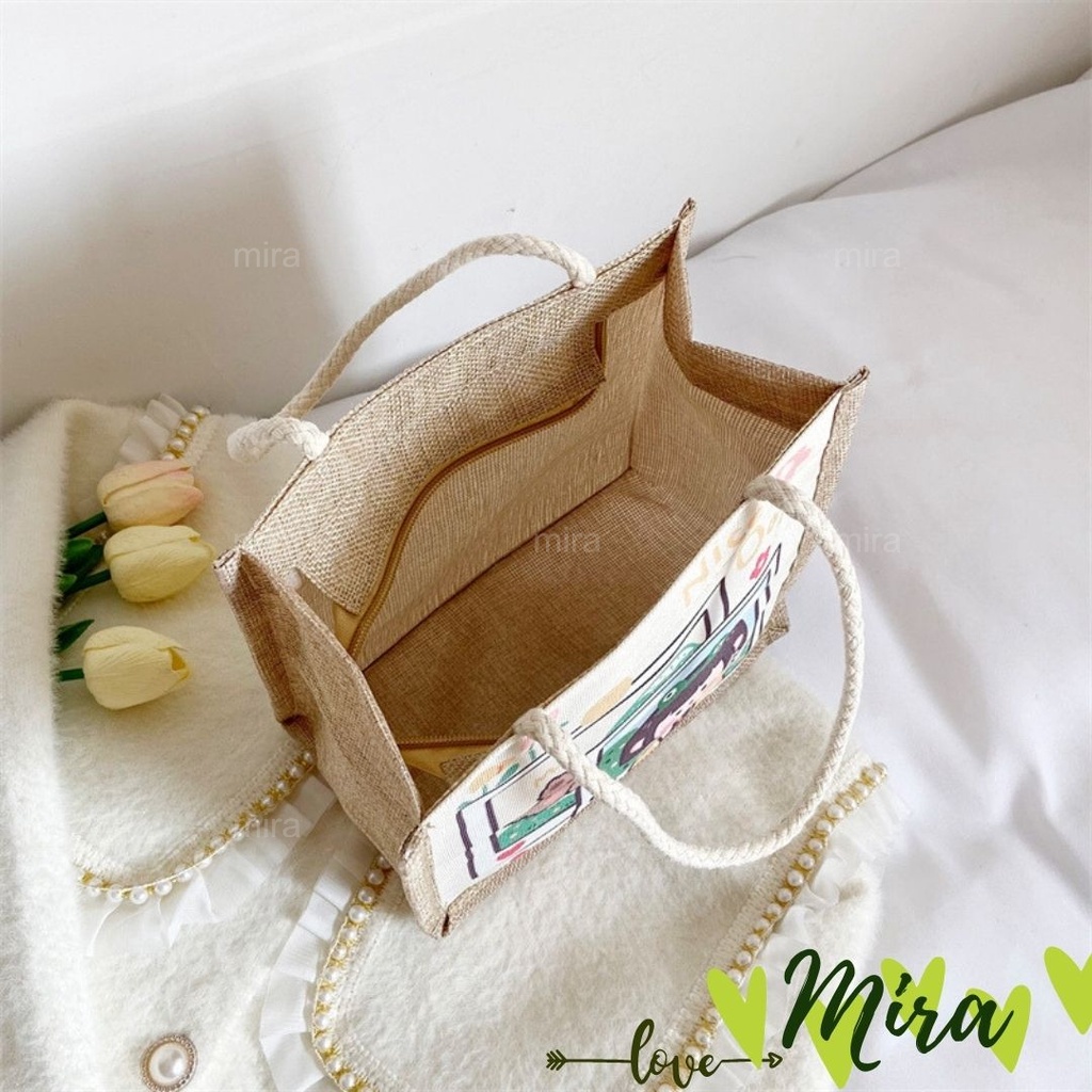 Túi Xách Nữ Tote Canvas Túi Mini Kiểu Vuông Hình Pikachu Dễ Thương Phong cách Nhật Bản MIRA-TV58012