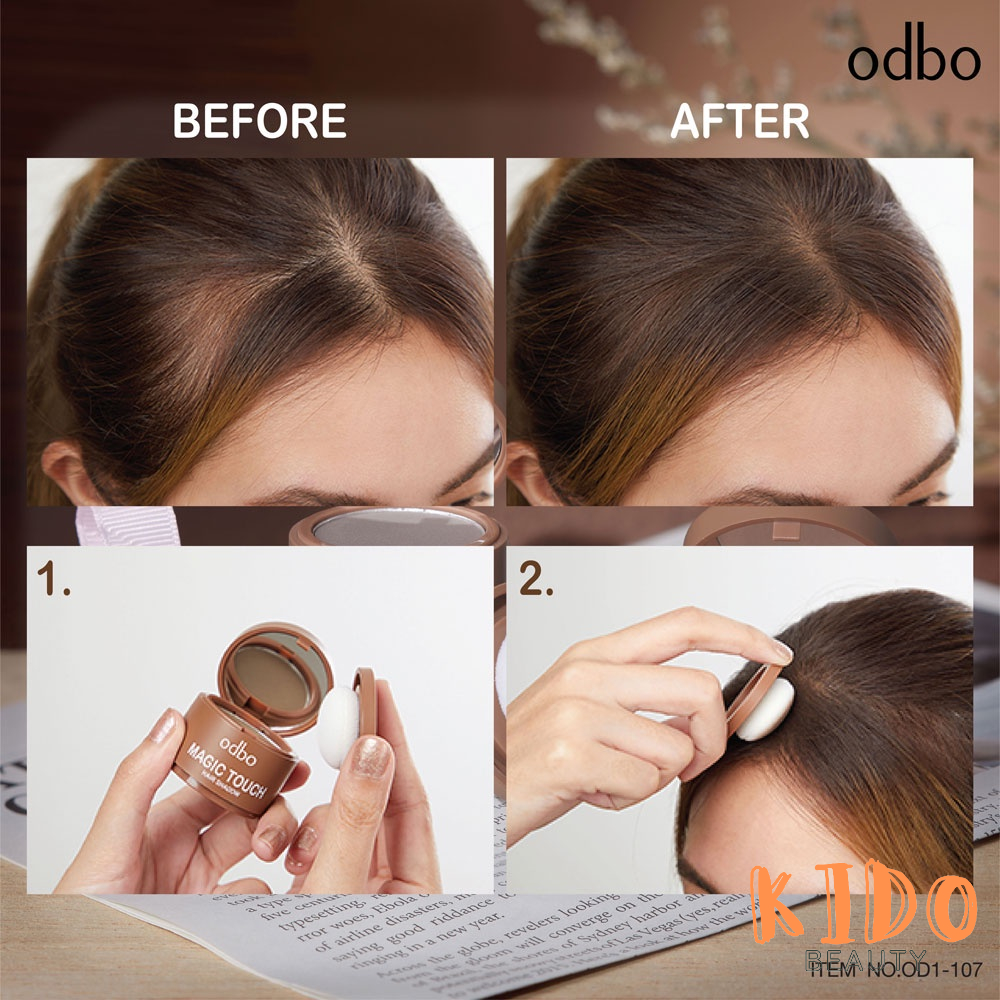 Phấn Che Khuyết Điểm Tóc Thưa & Hói ODBO Magic Touch Hair Shadow 3g Thái Lan | Phấn phủ che chân tóc