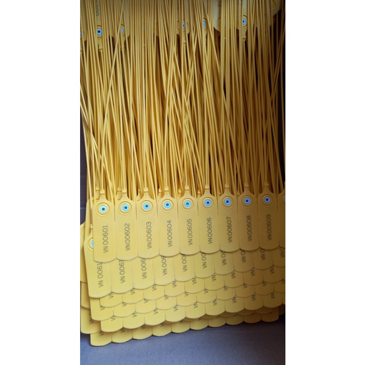 10 chiếc Seal nhựa niêm phong dạng tròn trơn thẳng 30cm khóa kim loại in seri liên tục