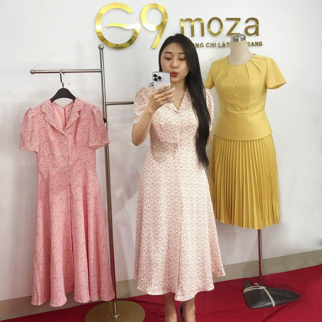 Đầm tay cộc nữ G9moza 11950 dáng xòe A chất voan mềm mại thoáng mát