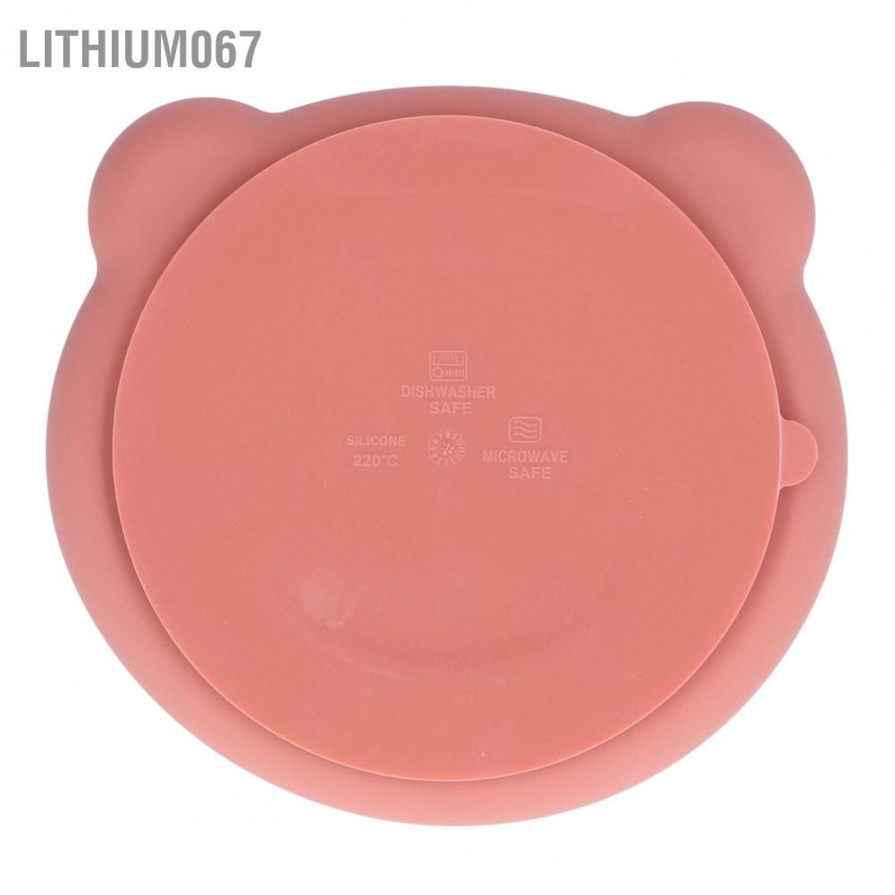 Lithium067 Lithium067 Đĩa hút em bé Hình chú gấu dễ thương Thân thiện với môi trường Mềm mại an toàn cho Hút đồ dùng ăn