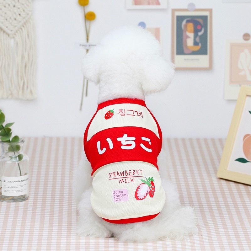 Áo ba lỗ sữa chua cute lạc lối cho cún miu