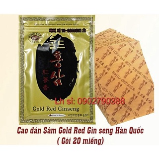 Cao dán hồng sâm gold red ginseng hàn quốc