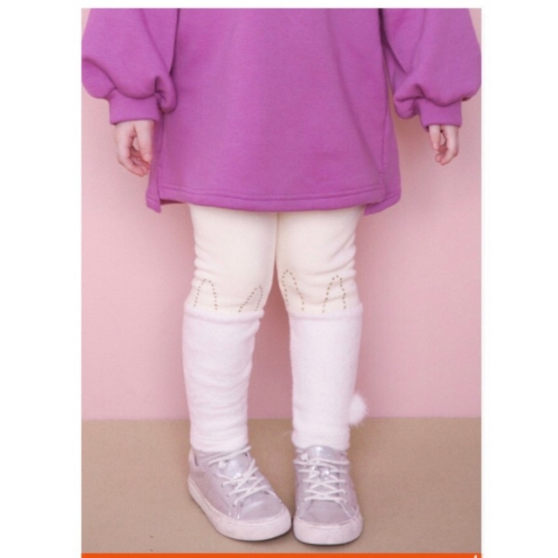 Quần legging lót lông phối gấu lông. HA1859 (4 màu)
