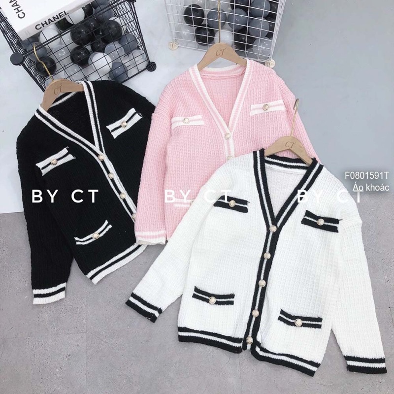Áo khoác len nữ tay dài 4 túi phối viền nổi - chất len dày dặn VIENS STORE