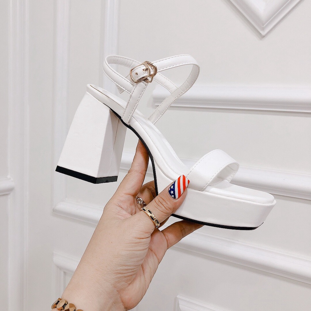 Sandal Cao Gót 9p Đế Đúp Trước 2p Form Chuẩn Size Chất Da Mềm Đẹp Êm Chân - Chị Chảnh Store