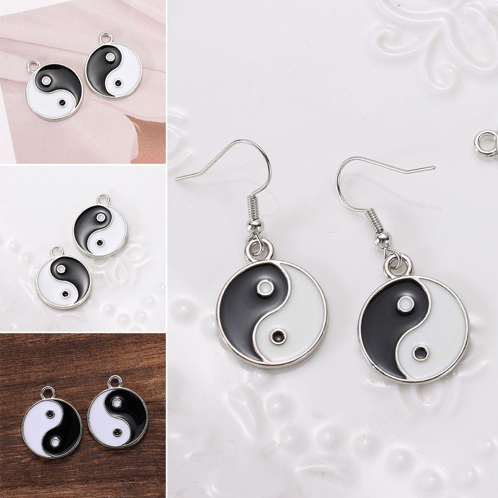 Mặt Vòng cổ Âm Dương Trắng Đen DIY