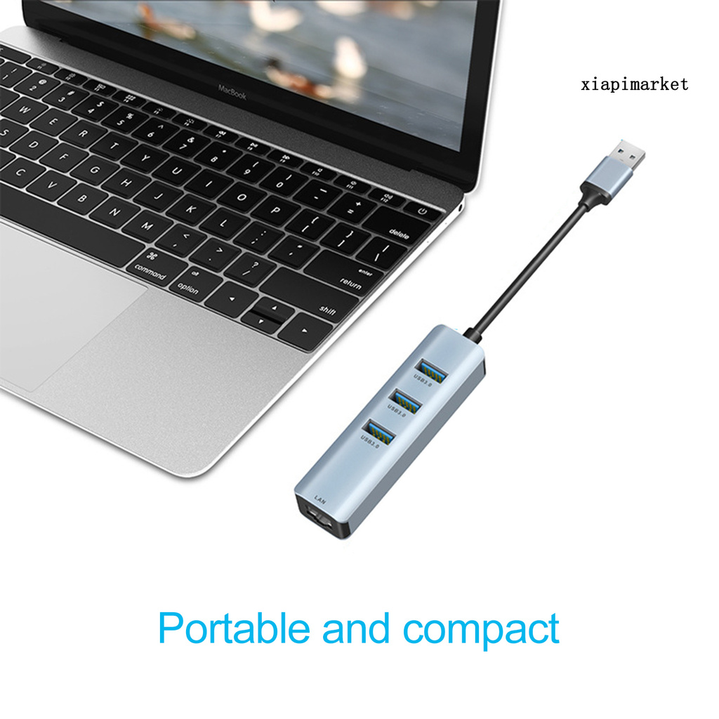 Bộ Chia 3 Cổng Usb 3.0 Hub Sang Rj45 Lan Cho Macbook Mac