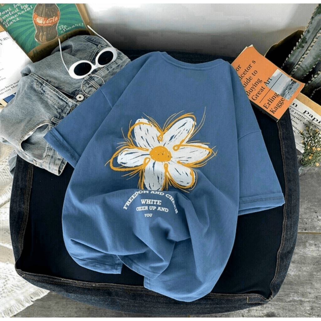 ÁO THUN NAM UNISEX HOA 5 CÁNH FORM RỘNG CỰC HOT VLTN SHOP