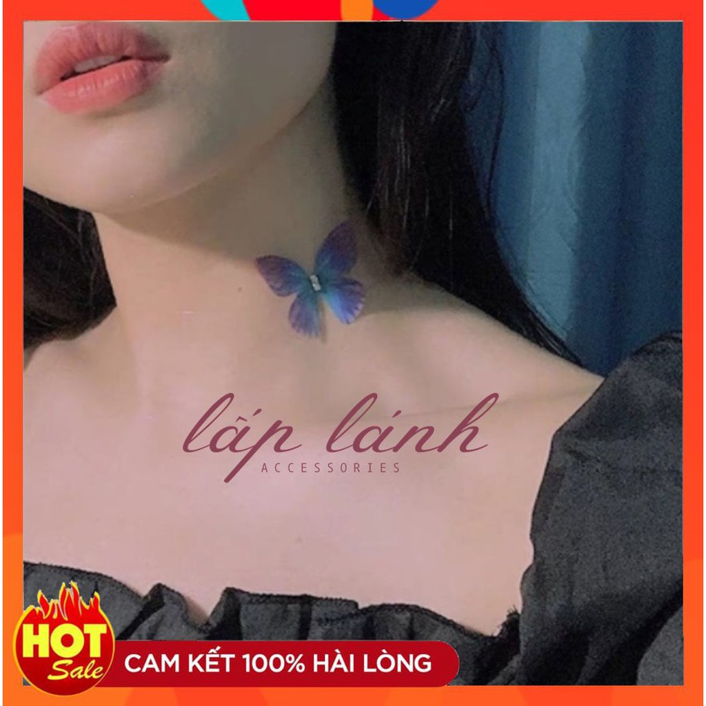 [Có sẵn] VÒNG CỔ CHOKER HÌNH BƯỚM 3D QUYẾN RŨ DÂY CHUYỀN PHONG CÁCH HÀN QUỐC