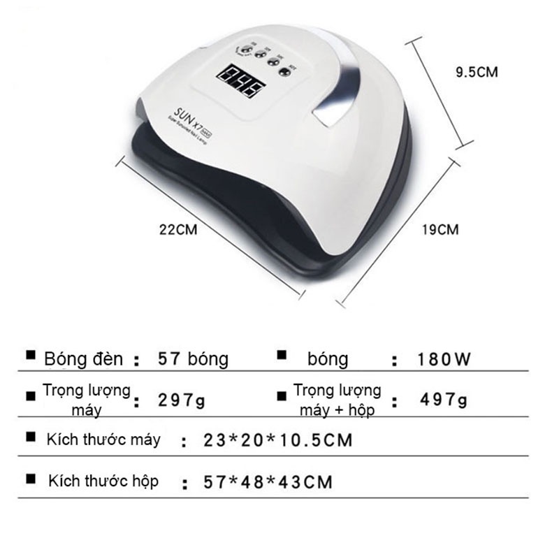 Máy hơ gel SUN X5 X7 Plus 48W/120W/150W/180W/220W dùng hơ khô gel móng nail