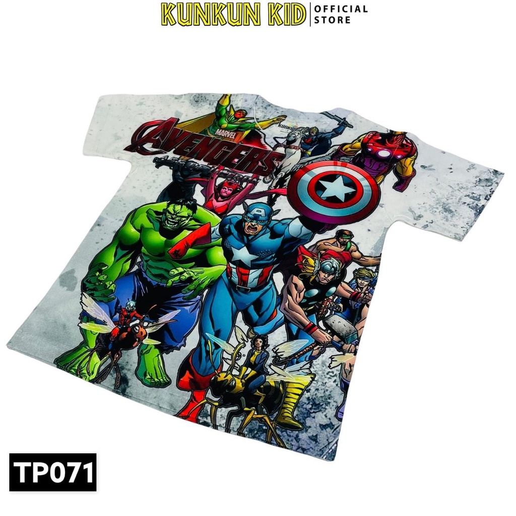 Quần áo bé trai thun lạnh hình biệt đội anh hùng marvel size từ 10kg-40kg Kunkun Kid TP071