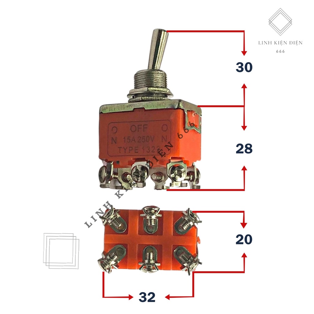 Công Tắc 3 Chân Gạt 3 Cực Đảo Chiều Dòng Chảy 15A 220V Loại Xịn