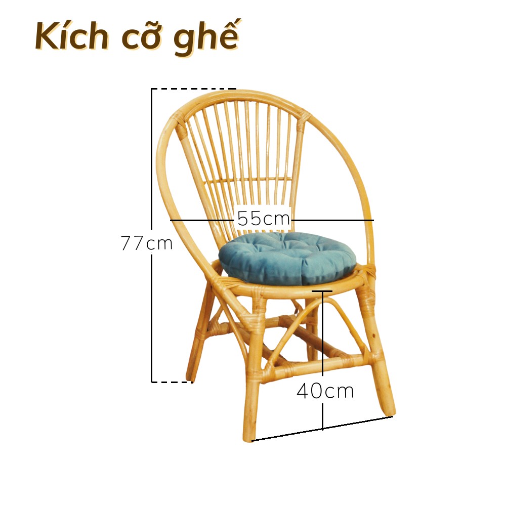 Ghế mây ban công chuẩn kích thước - Sản phẩm đẹp, chất lượng cao từ HOME MÂY