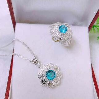 Bộ Hoa Kim tiền bằng bạc ta đính đá