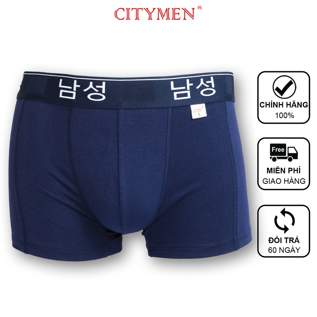 Quần Lót Nam Boxer CITYMEN Lưng Hàn Quốc Cao Cấp Vải Cotton Co Dãn 4 Chiều Mềm Mại Thoáng Khí Thấm Hút Tốt