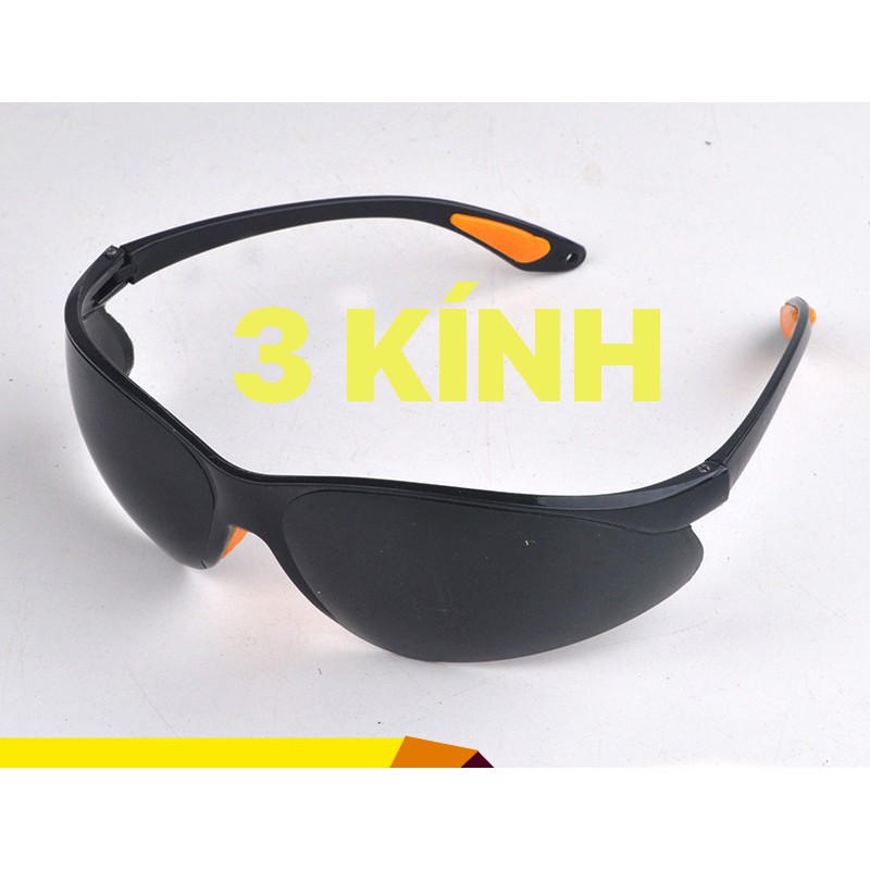 COMBO 3 cái Kính mát (kính râm) chạy xe chắn gió gọng mềm chống gãy 3B657 (đen)