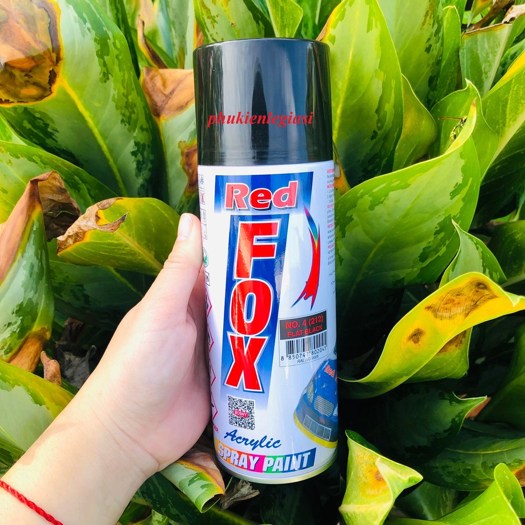 (Sơn được Pô Xe) Sơn Xịt RedFox A212 Đen Mờ có thể dùng sơn cổ Pô hàng Thái Lan