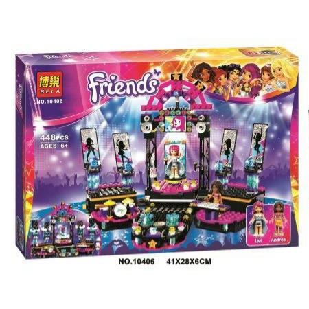 Xếp hình lắp ráp lego friend thần tượng âm nhạc -bela 10406 friends(448 chi tiết)