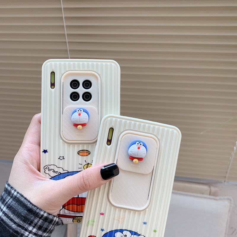 DORAEMON Ốp Điện Thoại Tpu Dẻo Có Nắp Trượt Bảo Vệ Camera 3d Đáng Yêu Cho Huawei P40Pro Nova8 Huawei Mate30 Mate40Pro