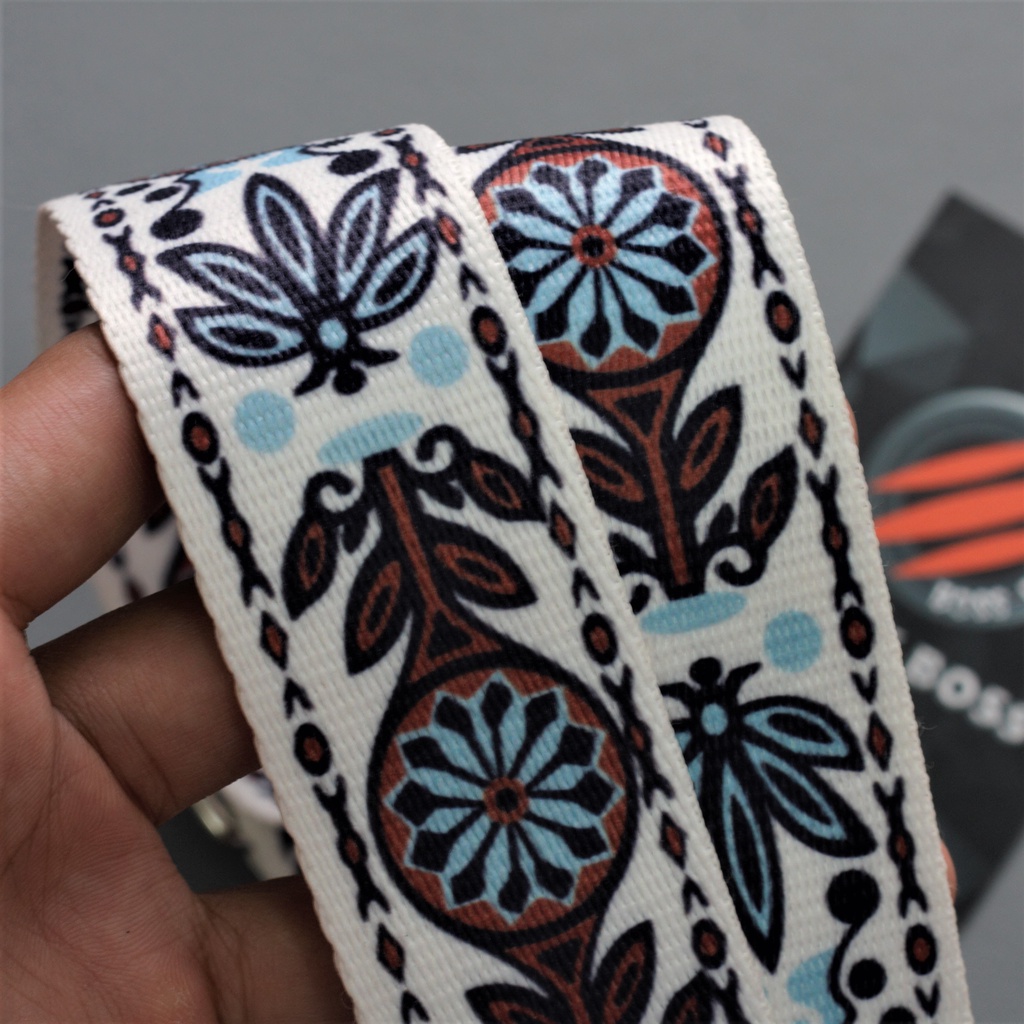 Dây đeo chéo Poly cho túi xách, máy ảnh thổ cẩm Hoa Lá 2