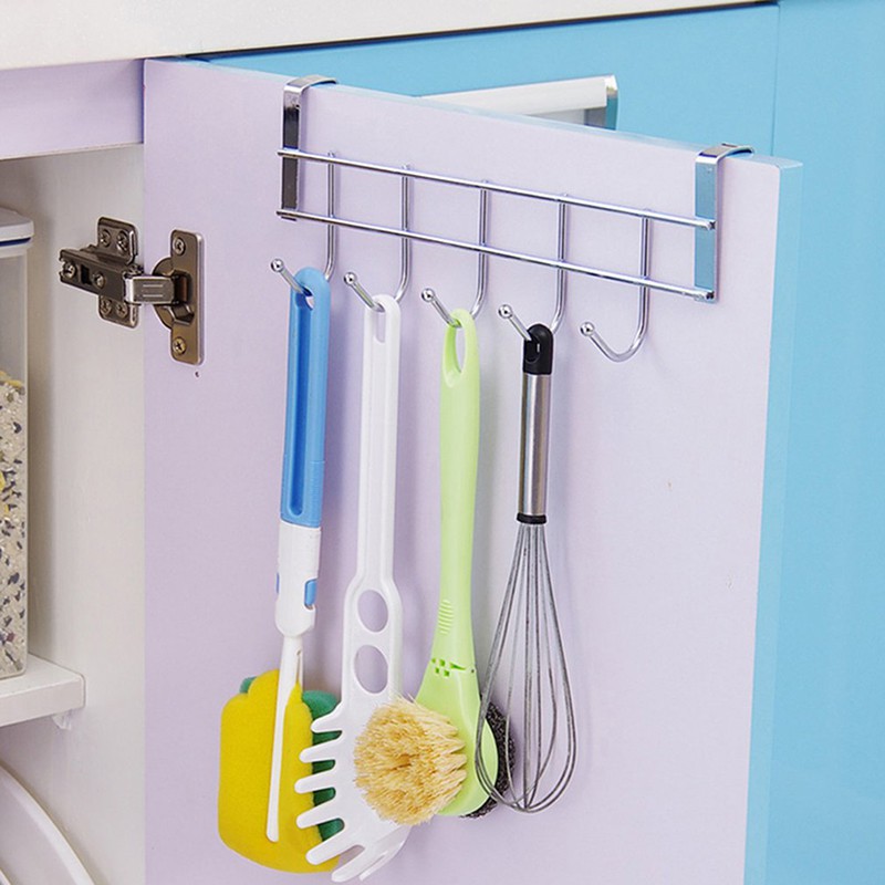 Giá treo cửa 5 móc máng vật dụng bằng Inox siêu bền