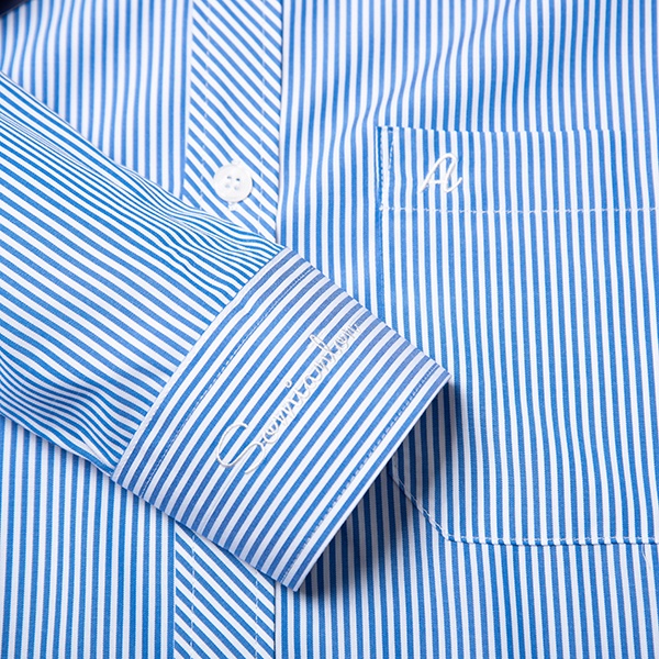 Áo Sơ Mi Nam Công Sở Trung Niên Thương Hiệu Anton Dài Tay Kẻ Sọc Xanh Vải Cotton – YAC152
