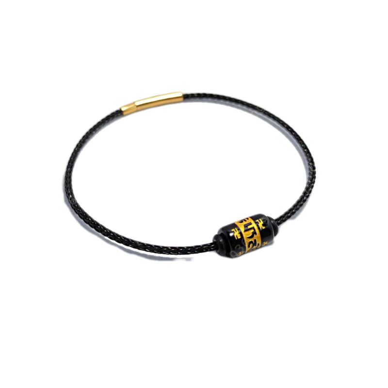 Vòng tay lu thống khắc chú Ommani dây cáp khóa bấm bền đẹp