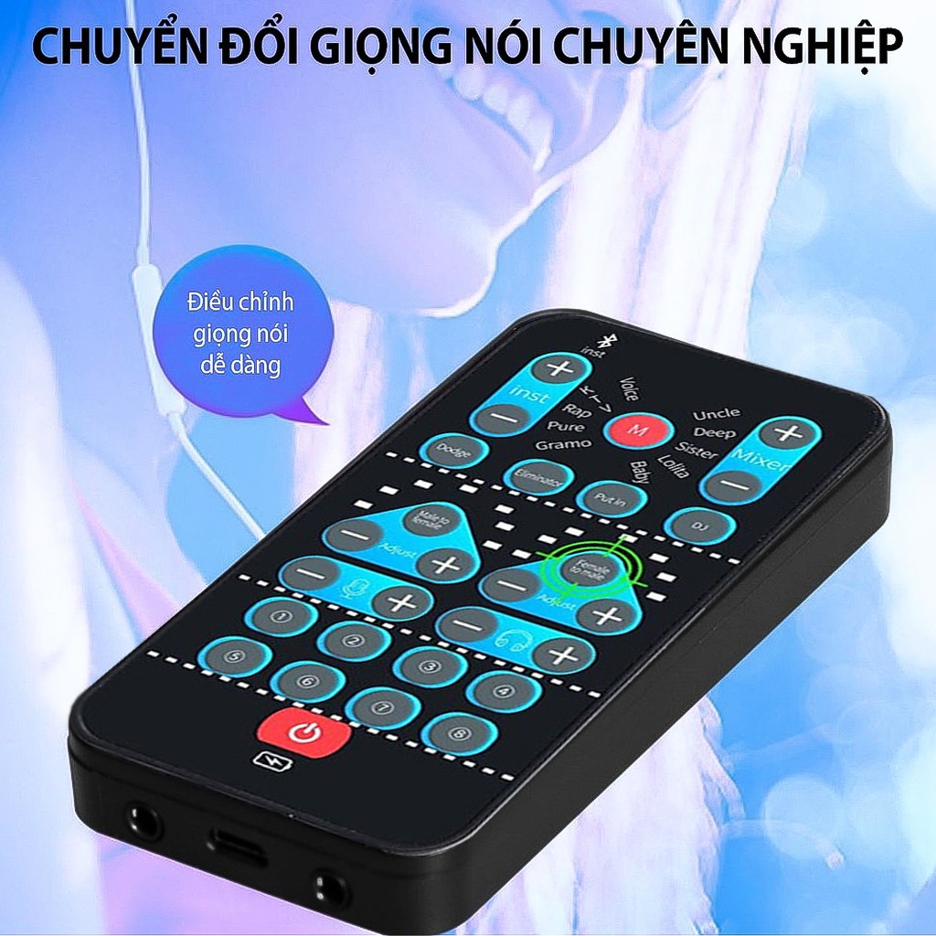 Bộ Chuyển Đổi 8 Giọng Nói Nam, Nữ, Trẻ Em M10 Cho Điện Thoại, Máy Tính Bảng, PC, Hỗ Trợ Mic Đổi Giọng Chơi Game -dc4536