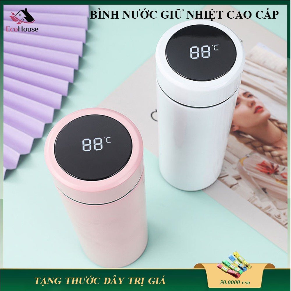 Bình giữ nhiệt cao cấp nắp cảm ứng hiển thị nhiệt độ, inox cao cấp, sử dụng tiện lợi, bảo hành 3 tháng