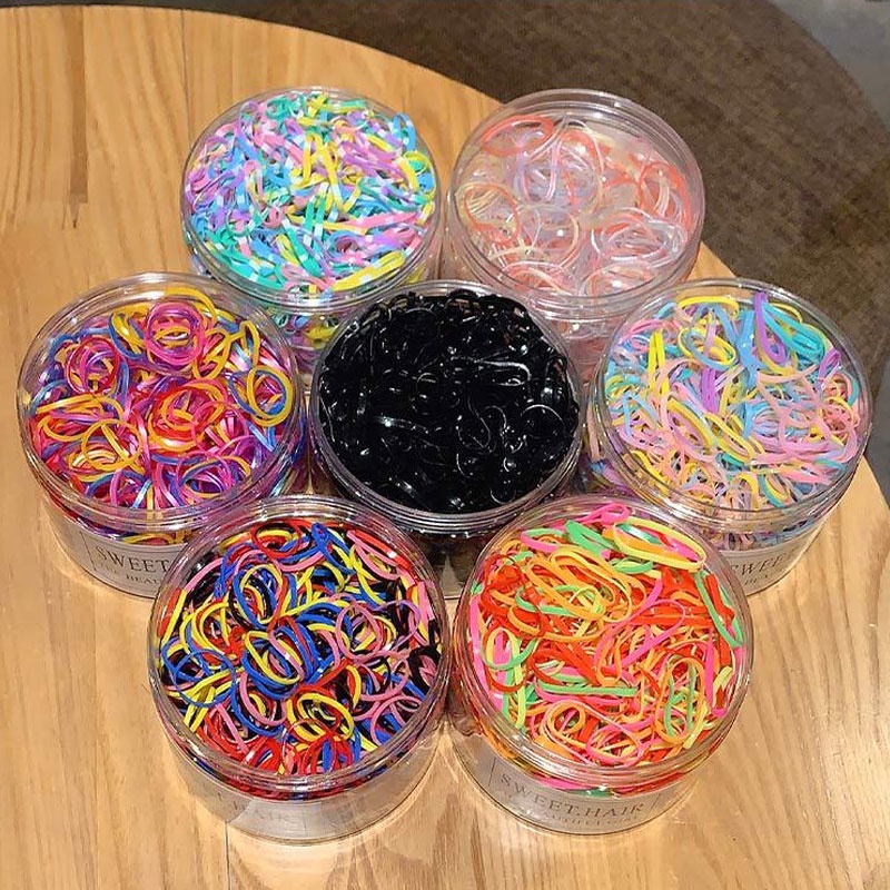 2500 Dây Buộc Tóc Cao Su Co Giãn Nhiều Màu Sắc Thời Trang Hàn Quốc Cho Nữ