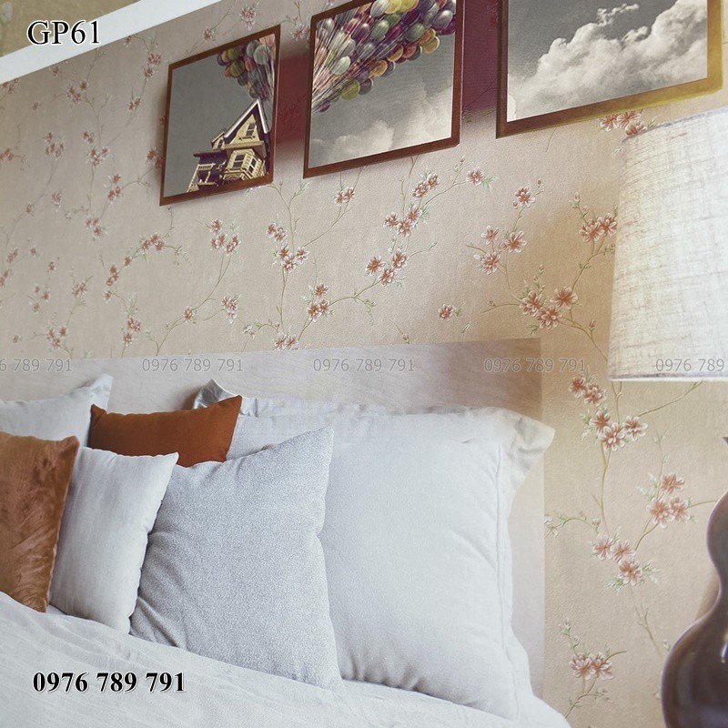 Giấy Dán Tường Vintage Hoa Dây Leo 3D Cho Phòng Ngủ, Phòng Khách, Lụa Không Keo, Khổ 10m x 53 cm, Nhiều Màu Lựa Chọn