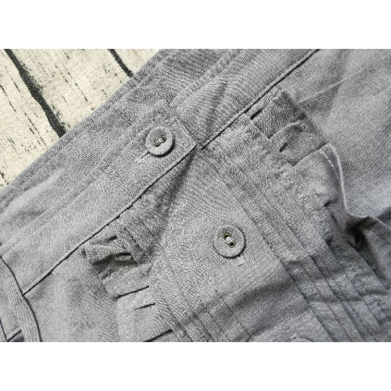 Jumpsuits 2 dây denim tiểu thư trẻ trung xanh