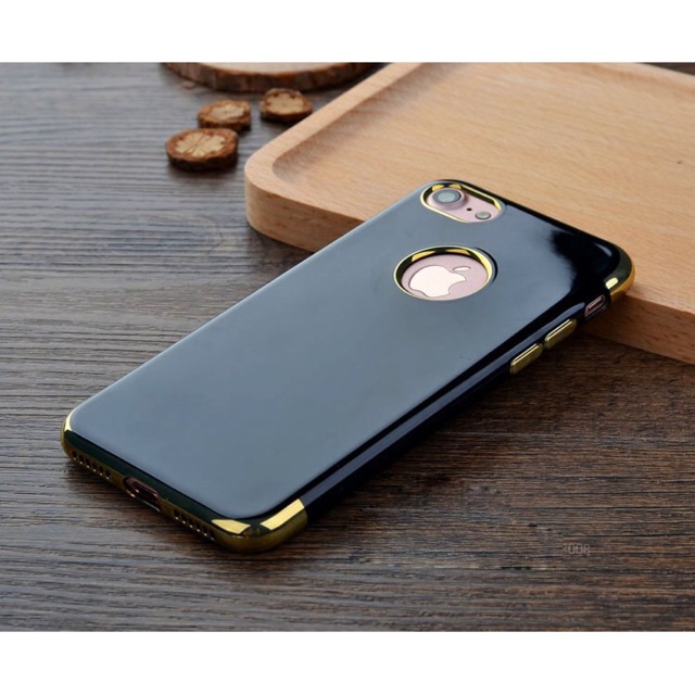 Ốp jetblack đen bóng viền vàng IPhone 6/6s/6 plus/6S plus