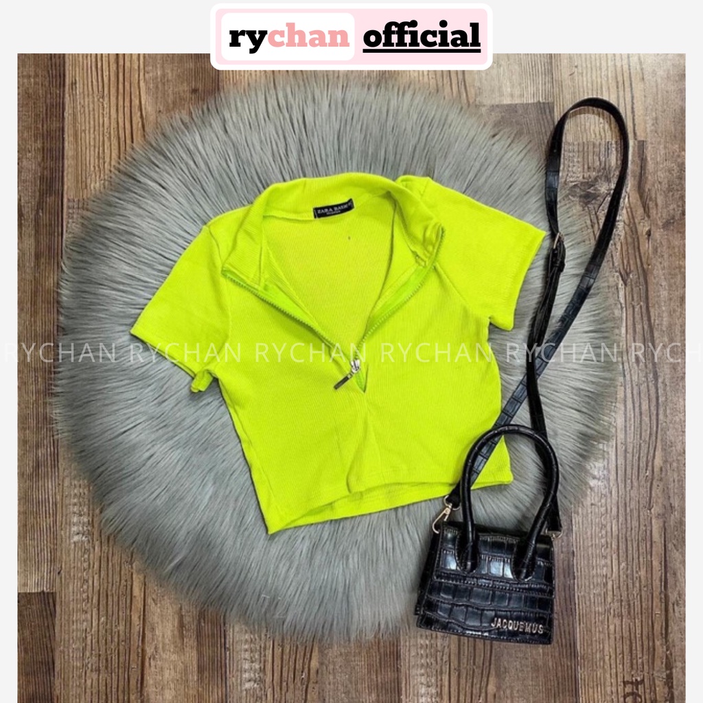 Áo Croptop Đi Biển Đi Café Cùng Bạn Bè Dây Kéo Tay Ngắn Quyến Rũ [ẢNH THẬT CUỐI] - MOI004