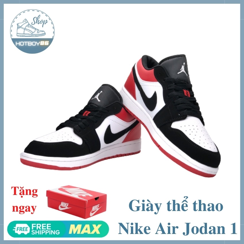 Giày jd màu đen đỏ thấp cổ nam nữ full box bill giày sneaker giá rẻ