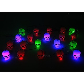 [ HCM ] đèn led dây gồm 20 bóng hình đầu lâu , dùng trang trí lễ halloween